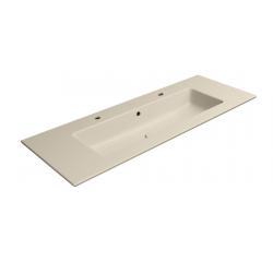 PURA keramické umývadlo Slim 122x46cm, 2 otvory, creta mat