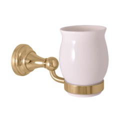 Držiak zubných kefiek keramika, zlato Kúpeľňový doplnok Morava RETRO